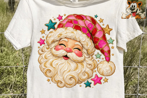 Jolly Santa Face PNG Sublimation Shirt D