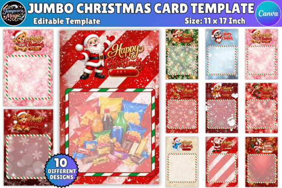 Jumbo Christmas Card Canva Template