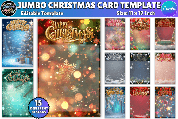 Jumbo Christmas Cards Canva Template