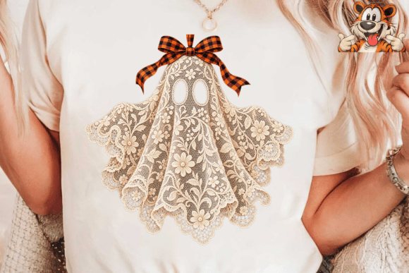 Lace Ghost PNG Sublimation Shirt Design