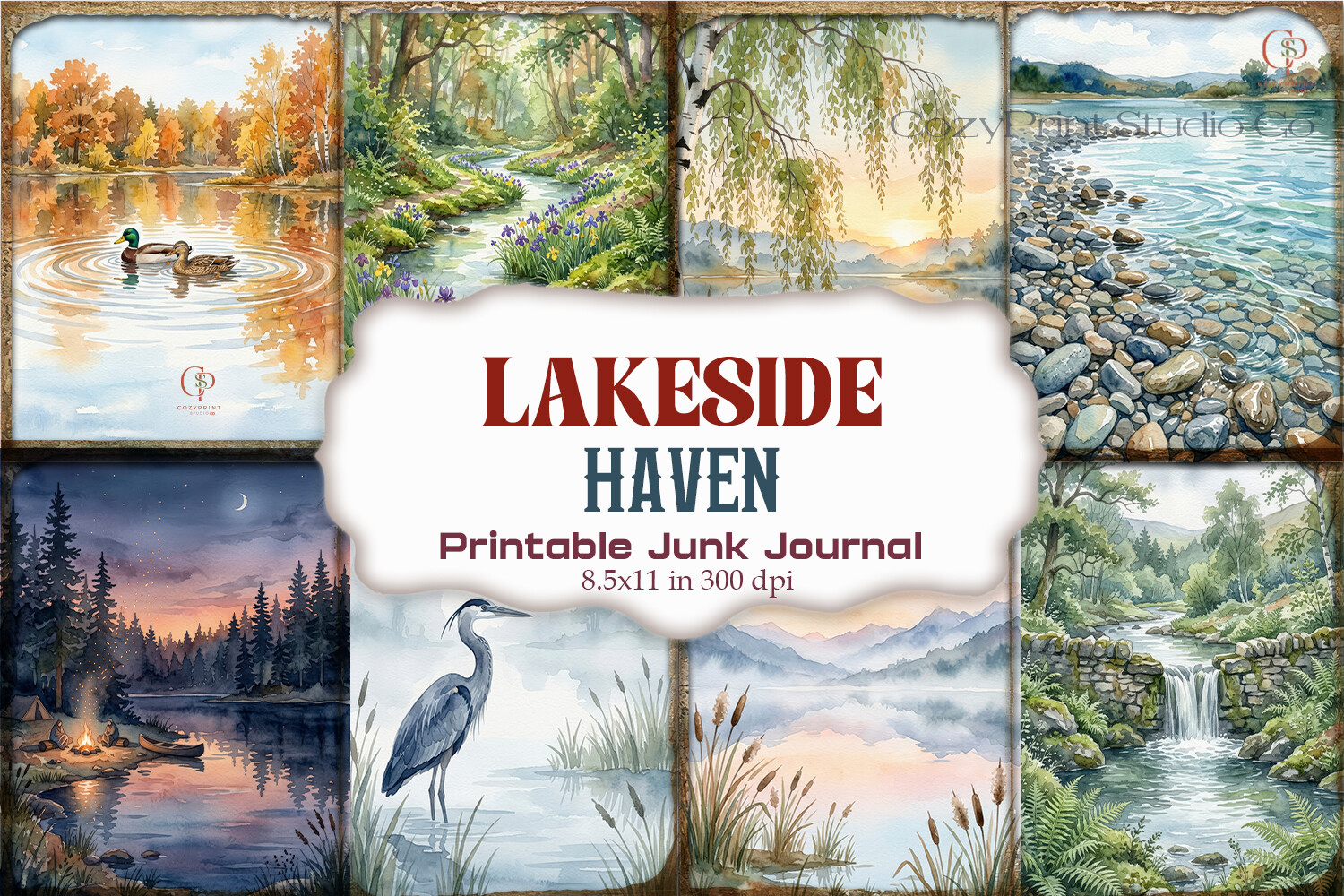 Lakeside Haven Junk Journal Paper