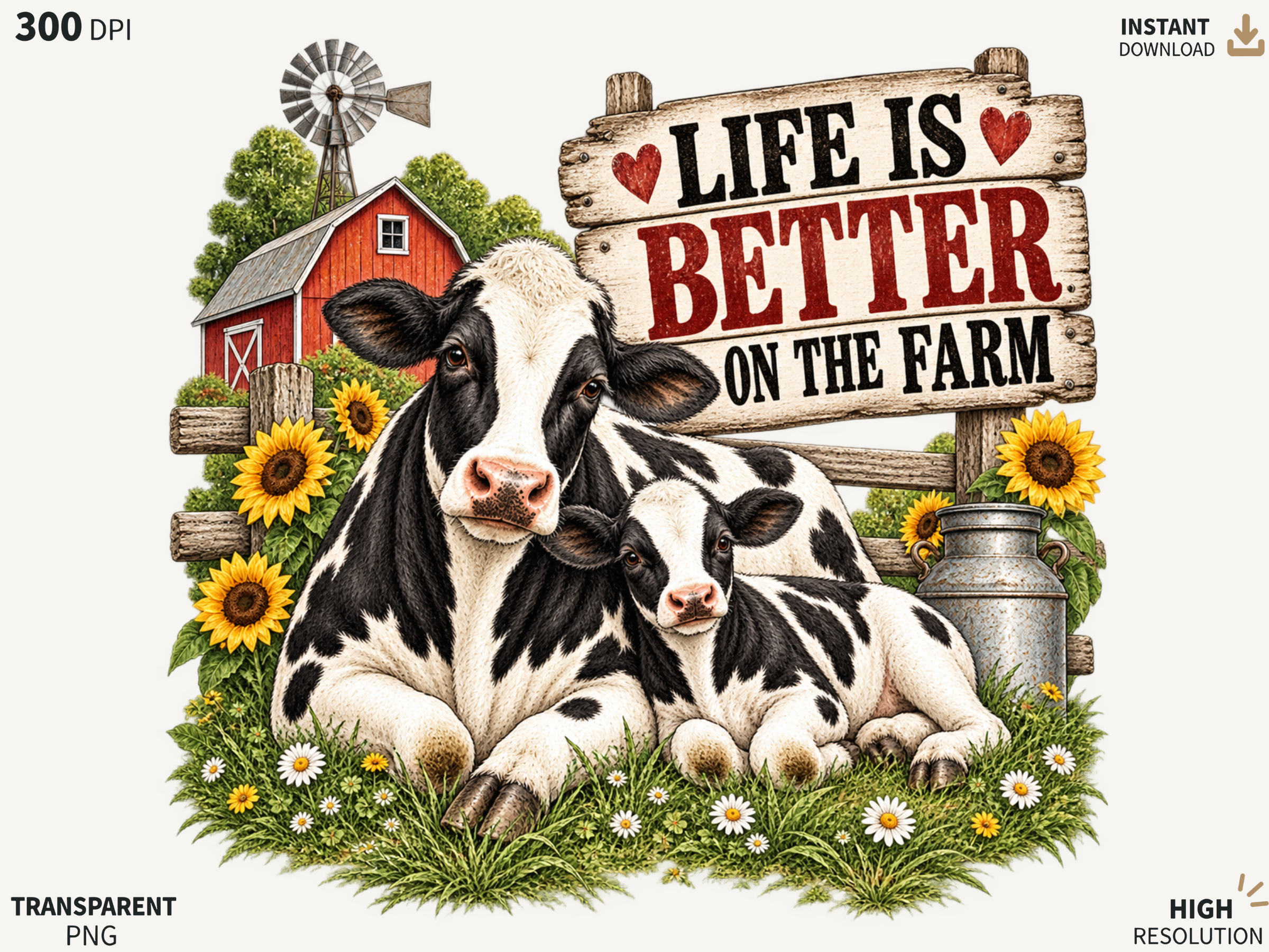 Life is Better Farm Cow PNG, Farm Life H