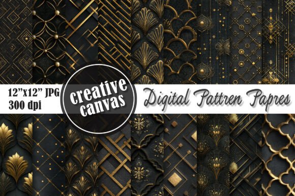 Luxury Black Gold Geometric Pattern