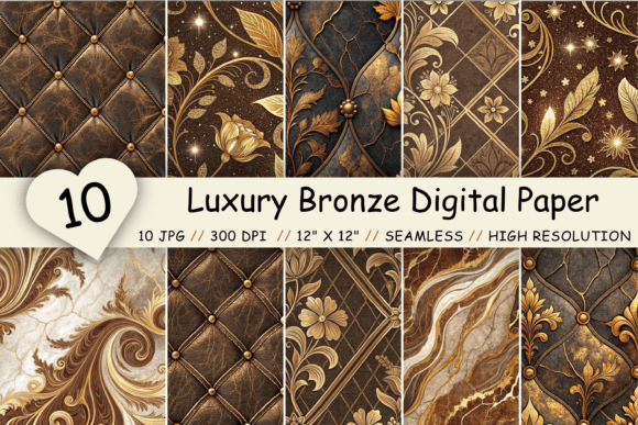 Luxury Bronze Digital Paper Pack