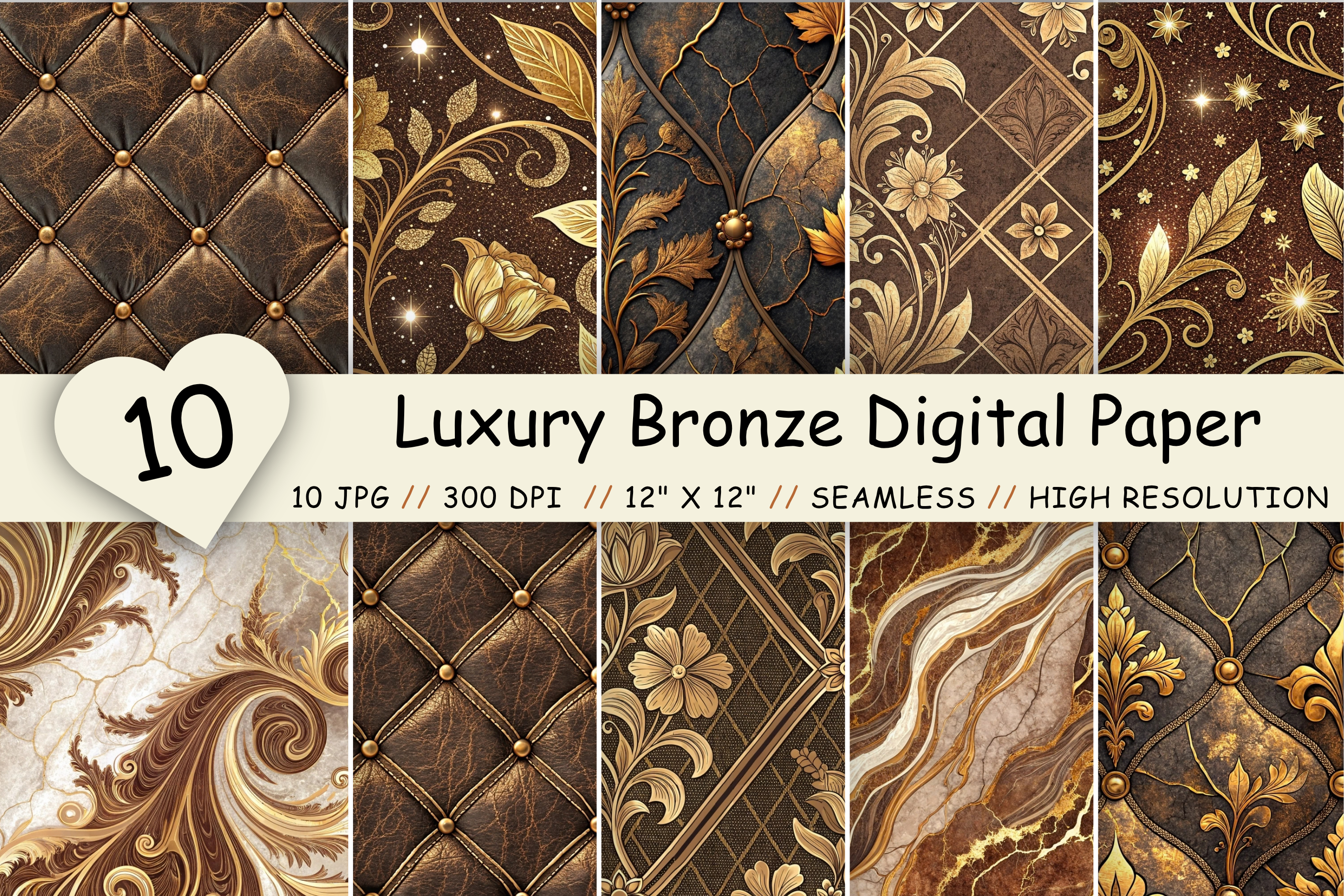 Luxury Bronze Digital Paper Pack