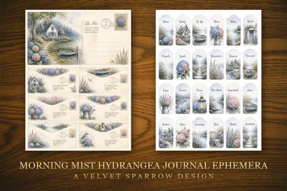 Morning Mist Hydrangea Journal Ephemera