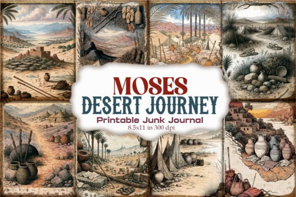 Moses Desert Journey Junk Journal Paper