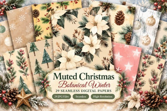 Muted Christmas Botanical Winter