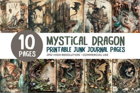 Mystical Dragon Junk Journal Pages