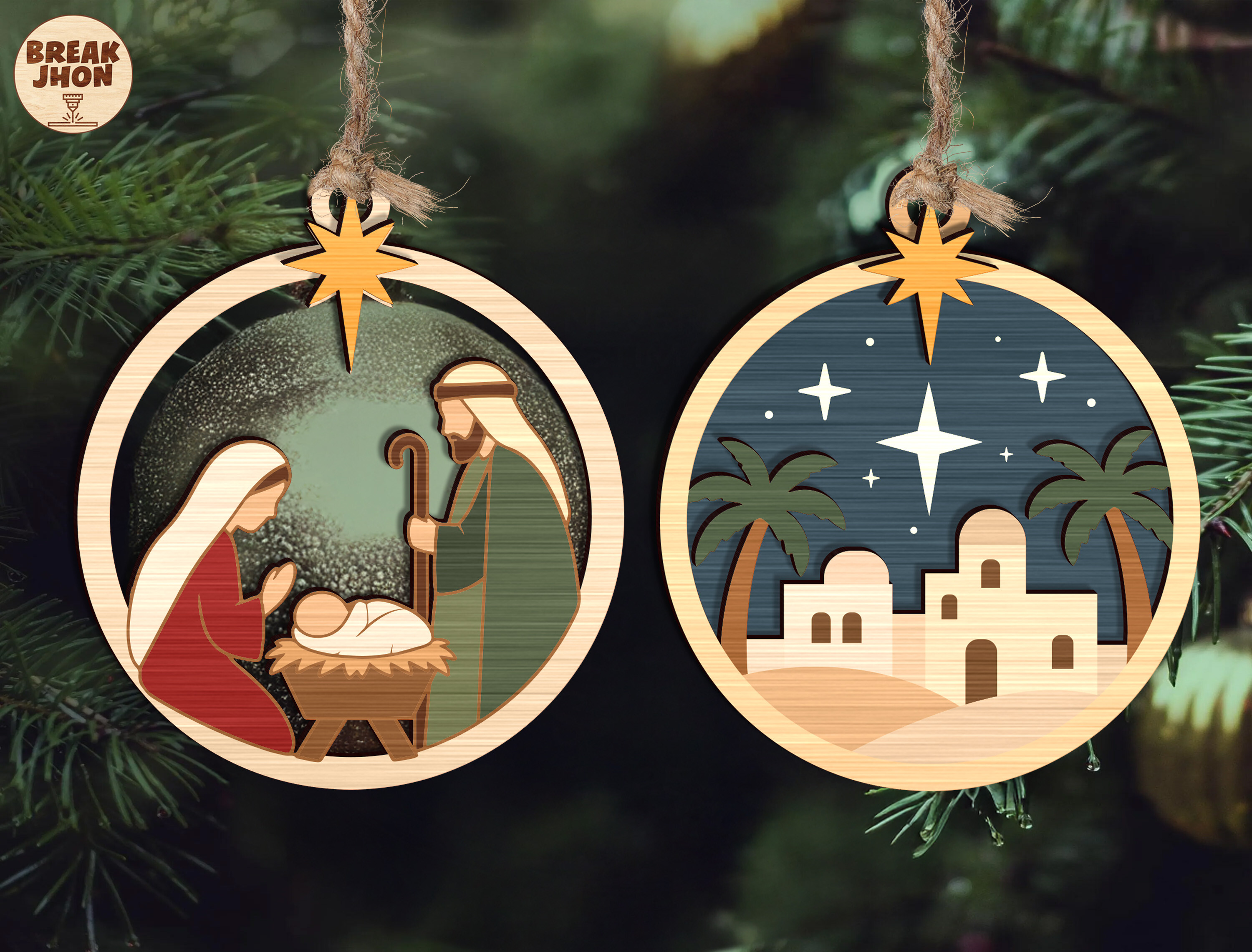 Nativity Christmas Ornament SVG Bundle