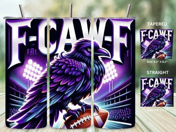 Neon Football Raven Tumbler Wrap 20oz