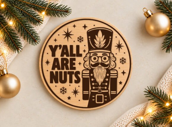 Nutcracker Y'all Are Nuts Ornament SVG
