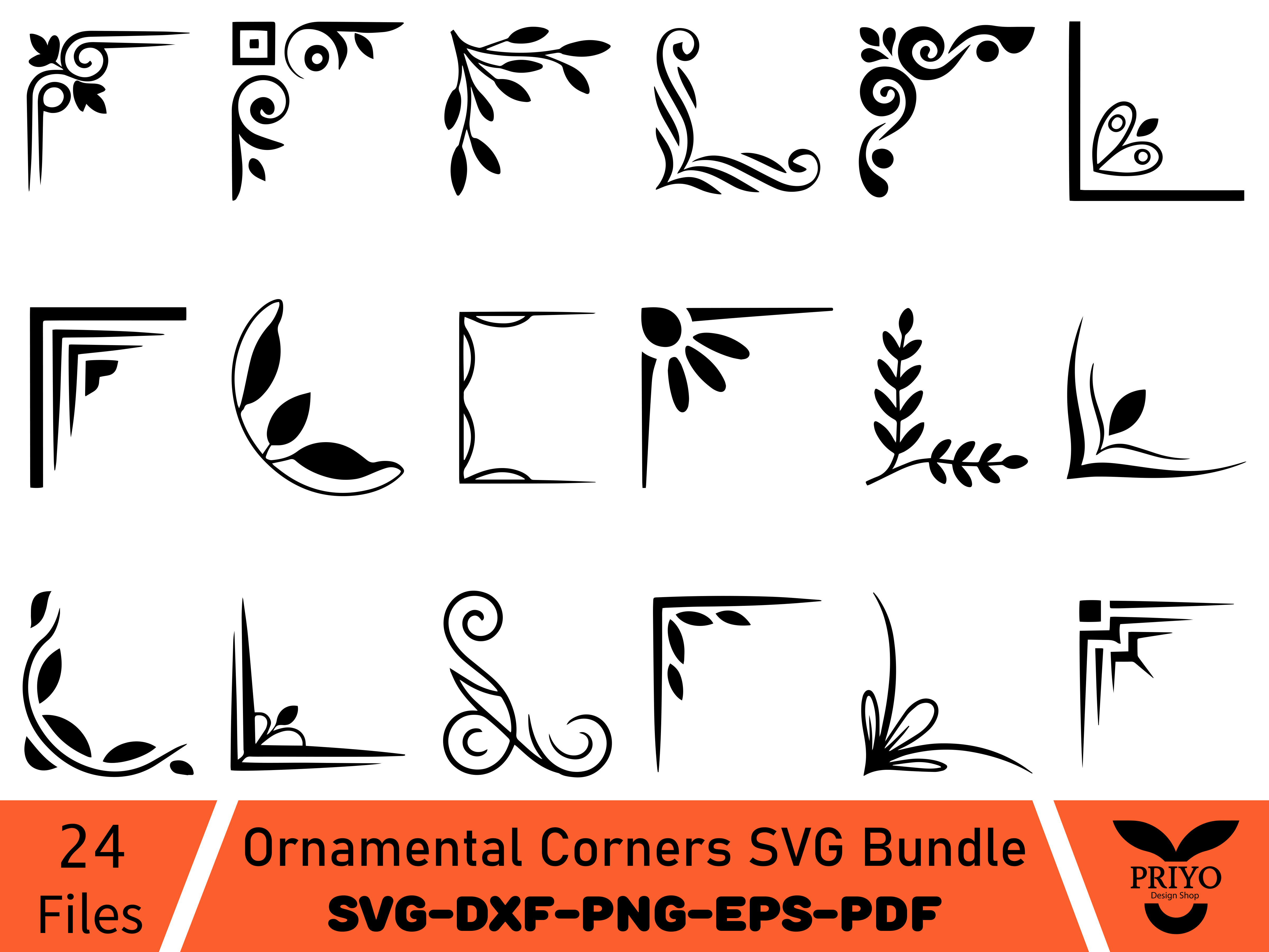 Ornamental Corners SVG Bundle