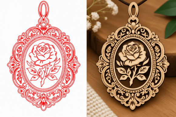 Ornamental Rose Pendant Design