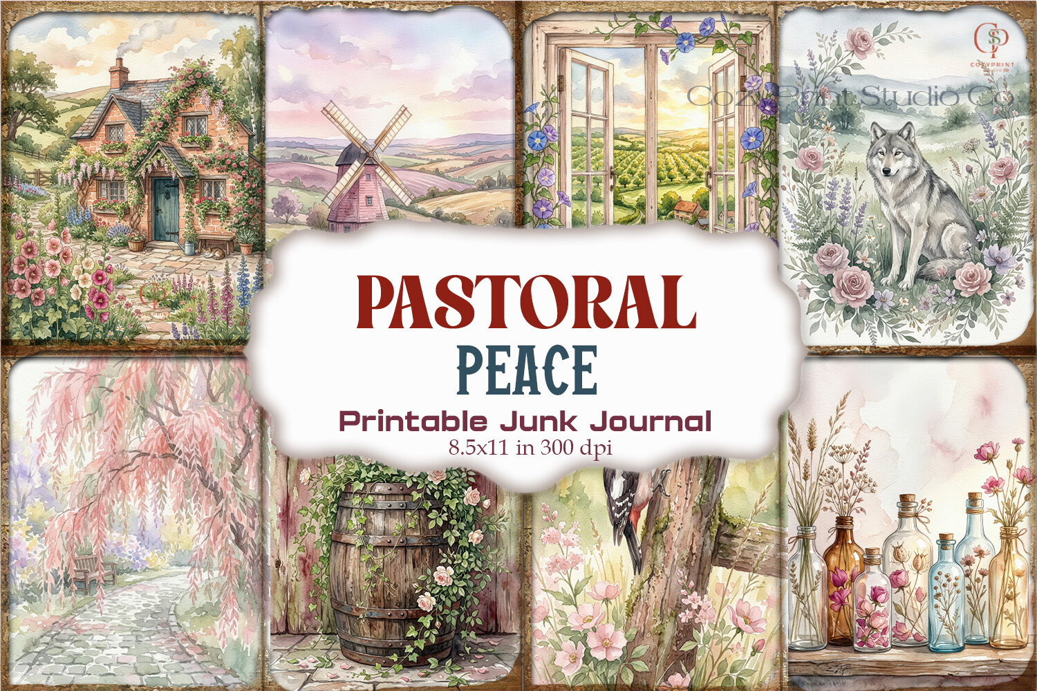 Pastoral Peace Junk Journal Paper