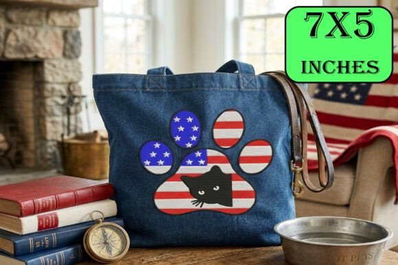 Patriotic Cat USA Dirt Track Racing Embr
