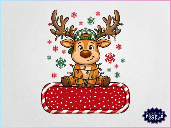 Personalized Christmas Reindeer Boy PNG
