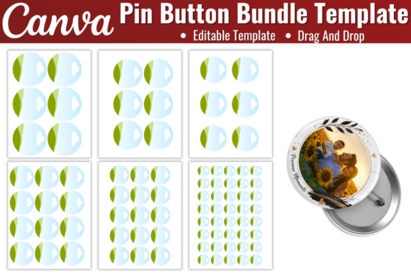 Pin Button Canva Template Bundle