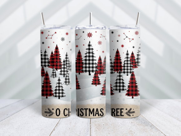 Pine Forest Buffalo Plaid Tumbler Wrap