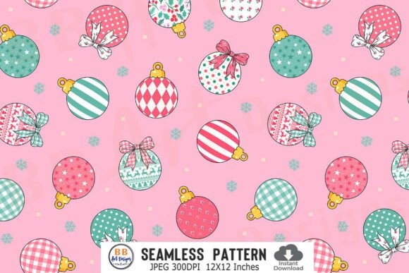 Pink Christmas Pattern Ornament Ball