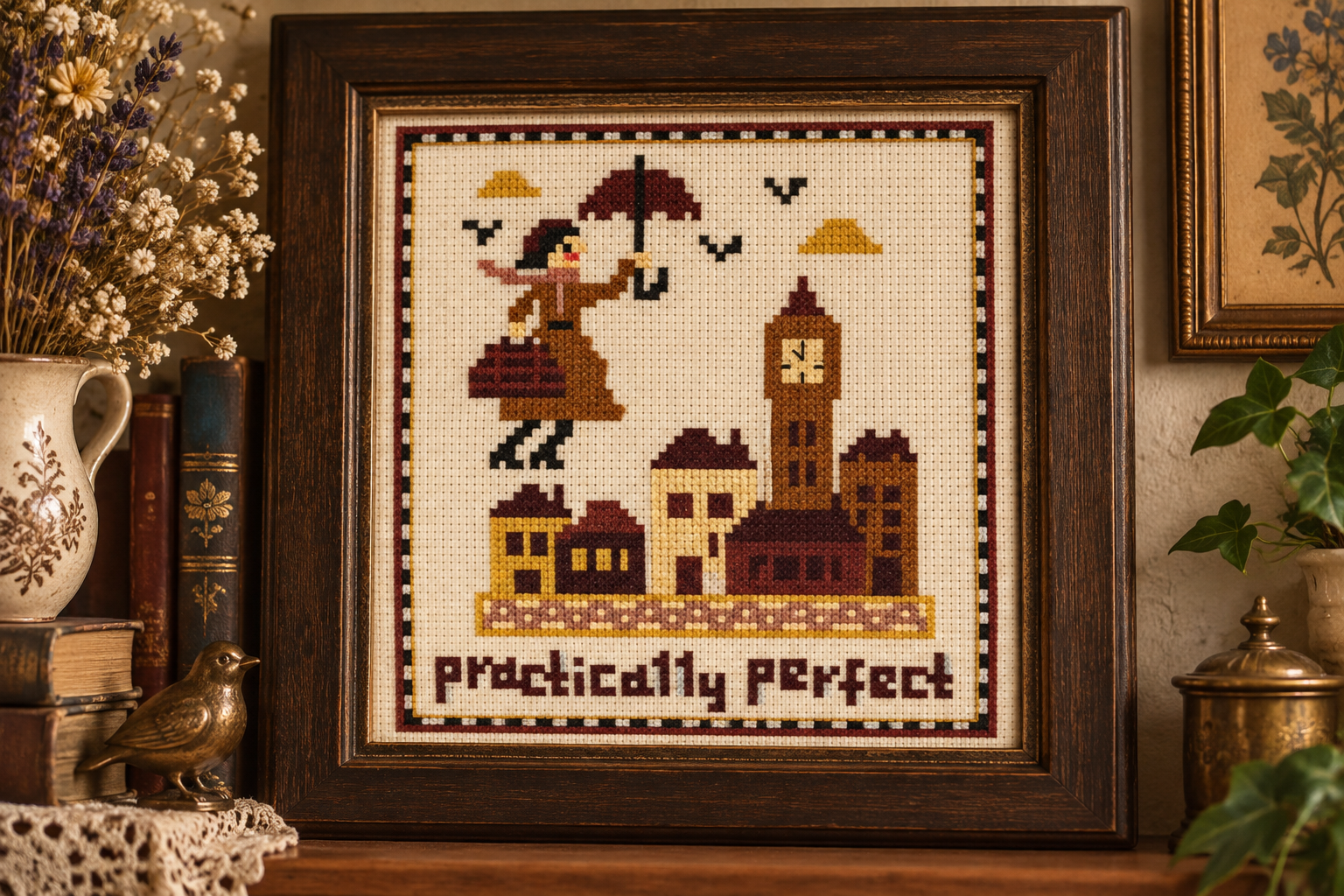 Practically Perfect Cross Stitch Pattern