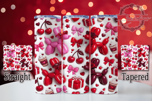 Puffy Balloon Dog Hearts 20oz Tumbler