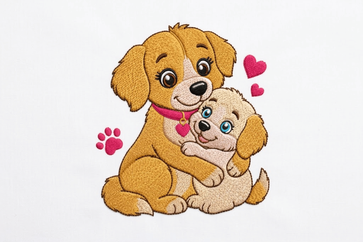 Puppy Love Embroidery Design