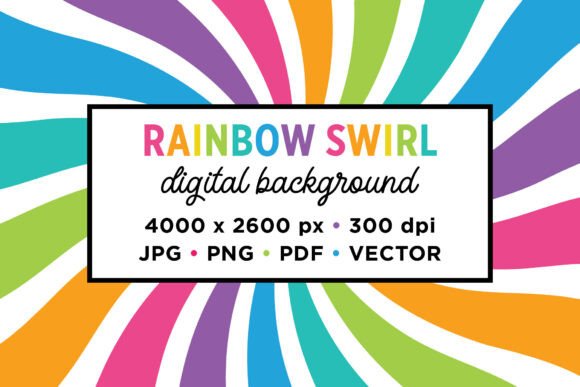 Rainbow Swirl Sunburst Background Image