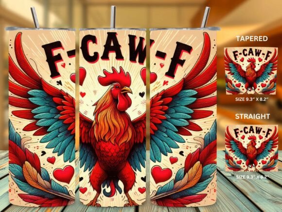 Red Rooster Hearts F-CAW-F Tumbler Wrap