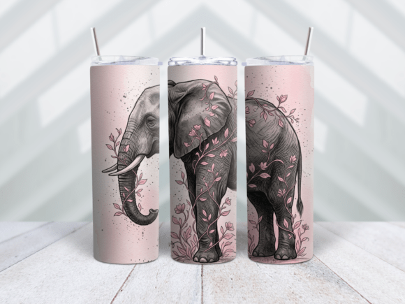 Regal Floral Elephant Tumbler Wrap
