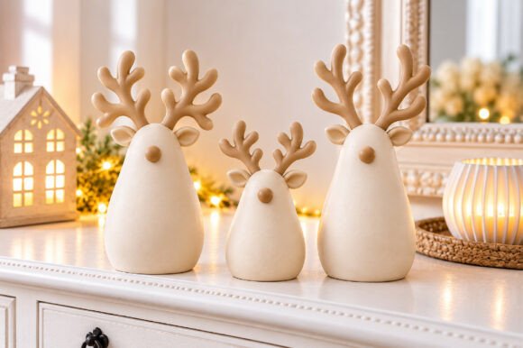 Elegant Reindeer Set STL – 3 Festive 3D Printable Reindeer Figurines - Image 11