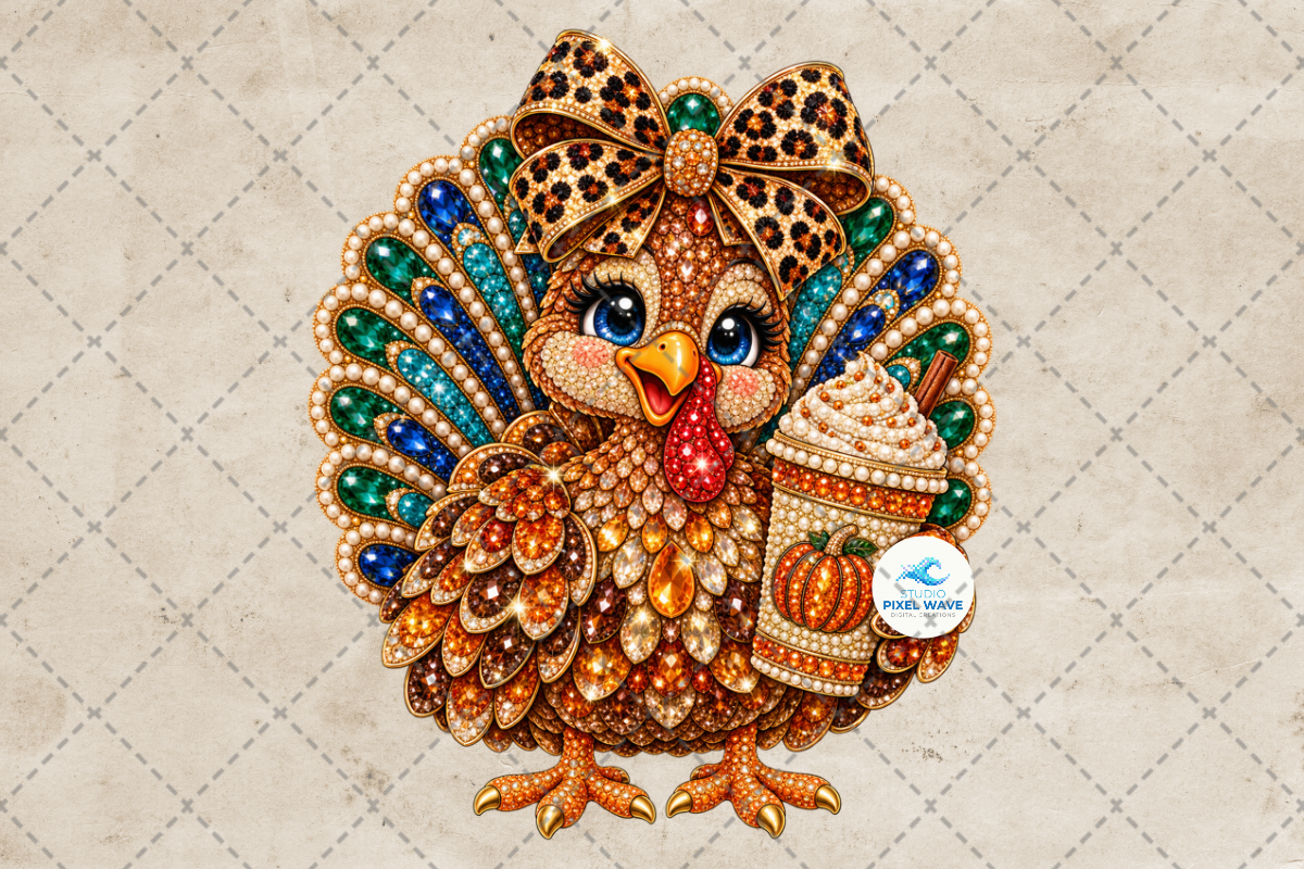 Rhinestone Thanksgiving Turkey Png