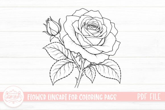 Rose Flower Coloring Page for Adult
