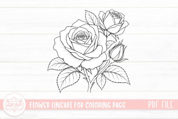 Rose Flower Coloring Page for Adult