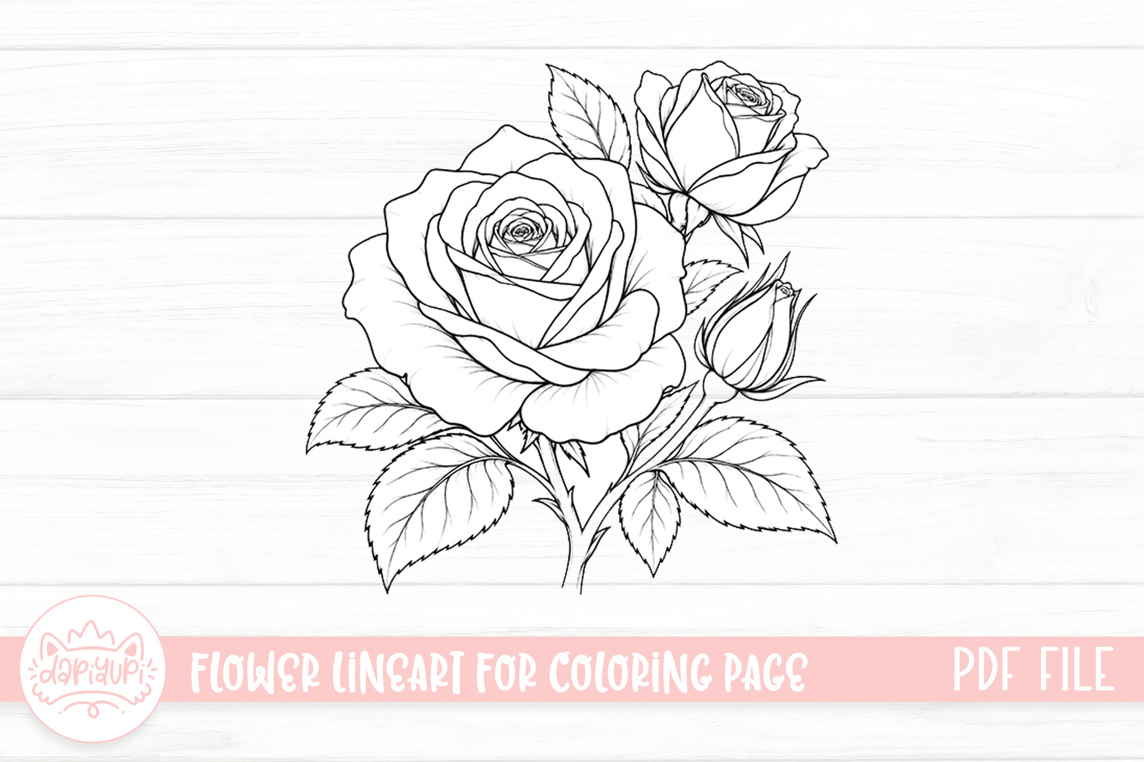 Rose Flower Coloring Page for Adult