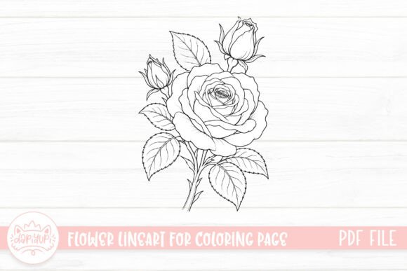 Rose Flower Coloring Page for Adult