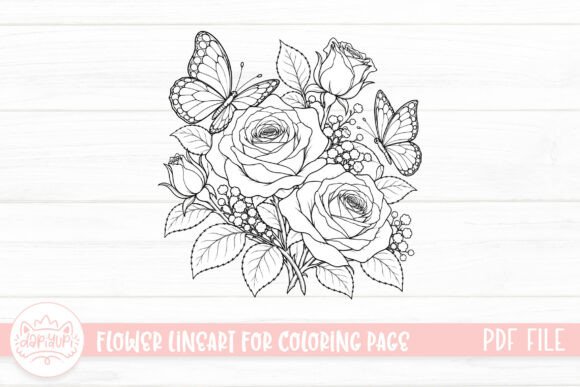 Rose Flower Coloring Page for Adult