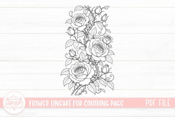 Rose Flower Coloring Page for Adult