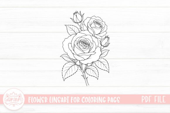 Rose Flower Coloring Page for Adult