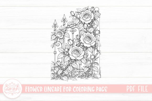 Rose Flower Coloring Page for Adult