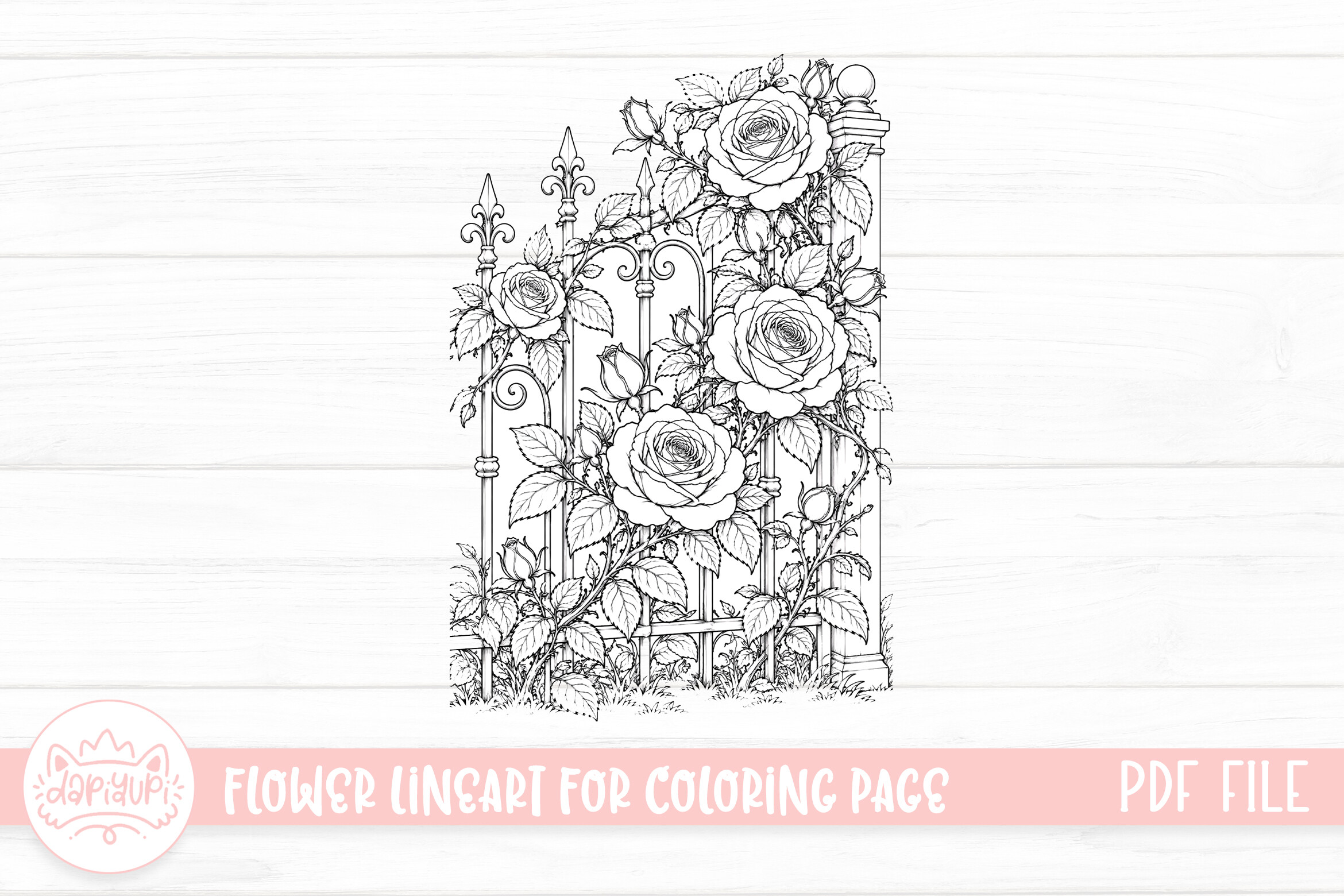 Rose Flower Coloring Page for Adult