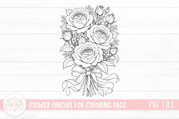 Rose Flower Coloring Page for Adult