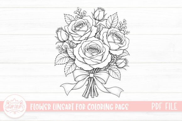 Rose Flower Coloring Page for Adult