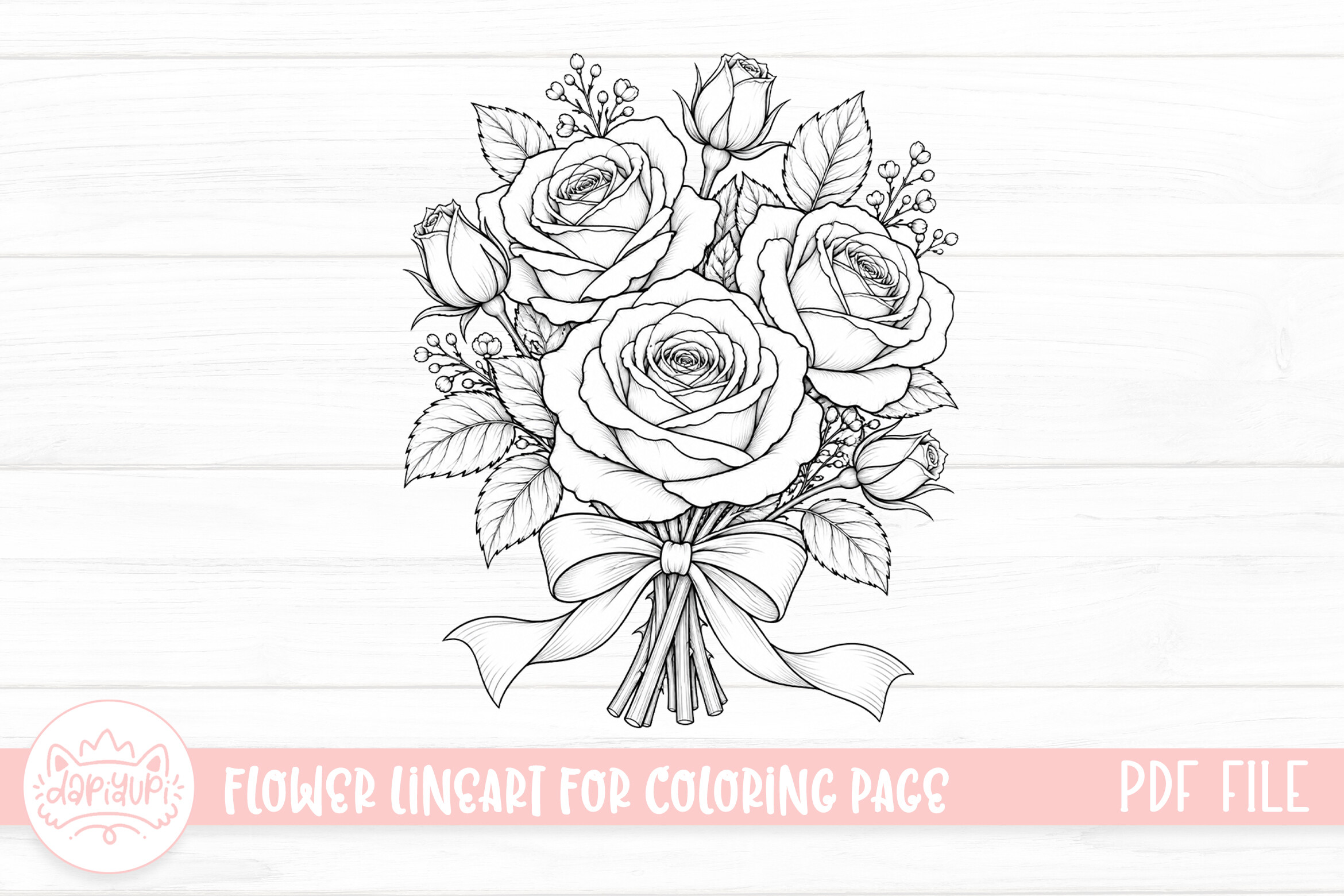 Rose Flower Coloring Page for Adult