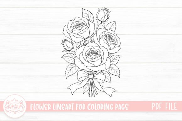 Rose Flower Coloring Page for Adult