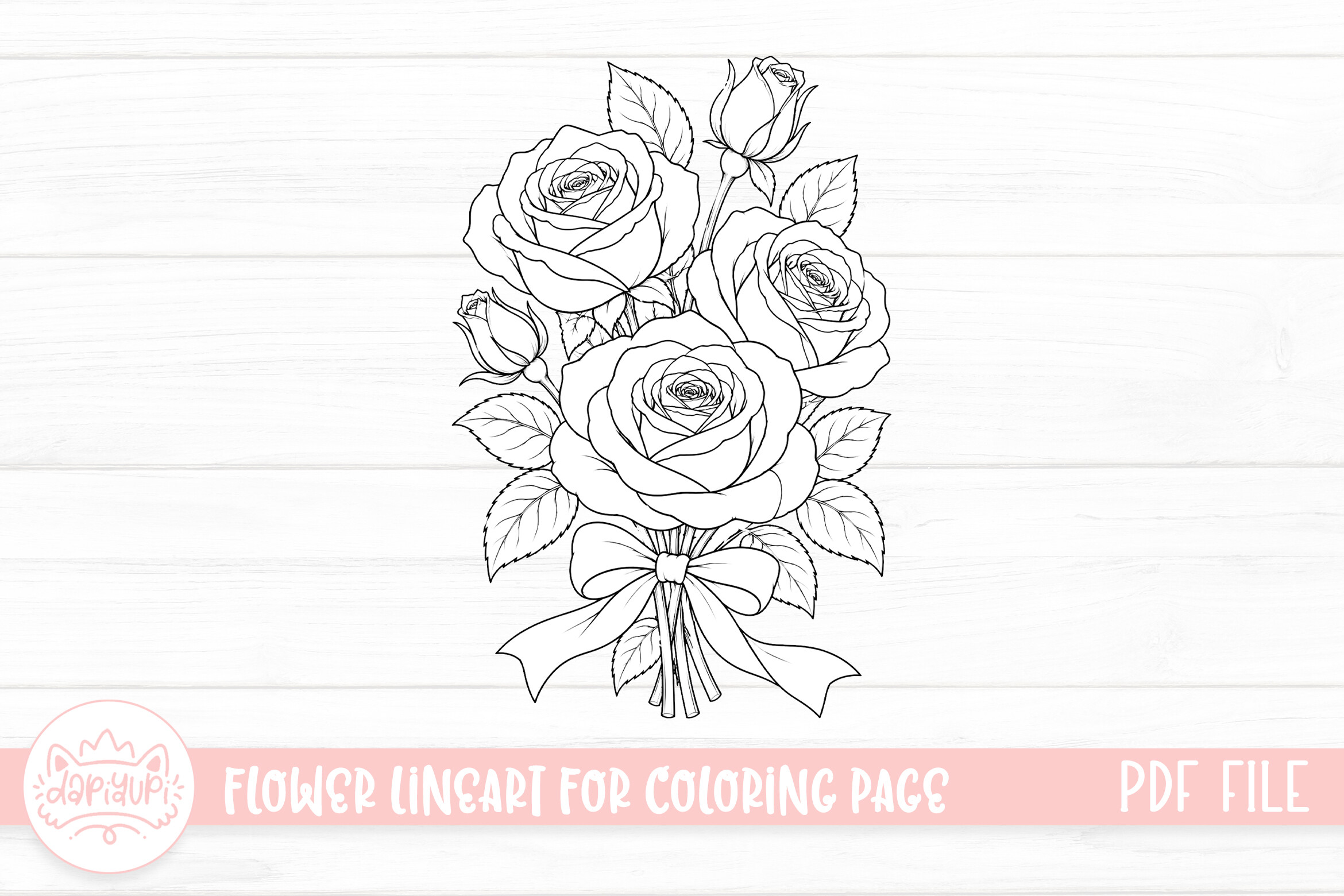 Rose Flower Coloring Page for Adult