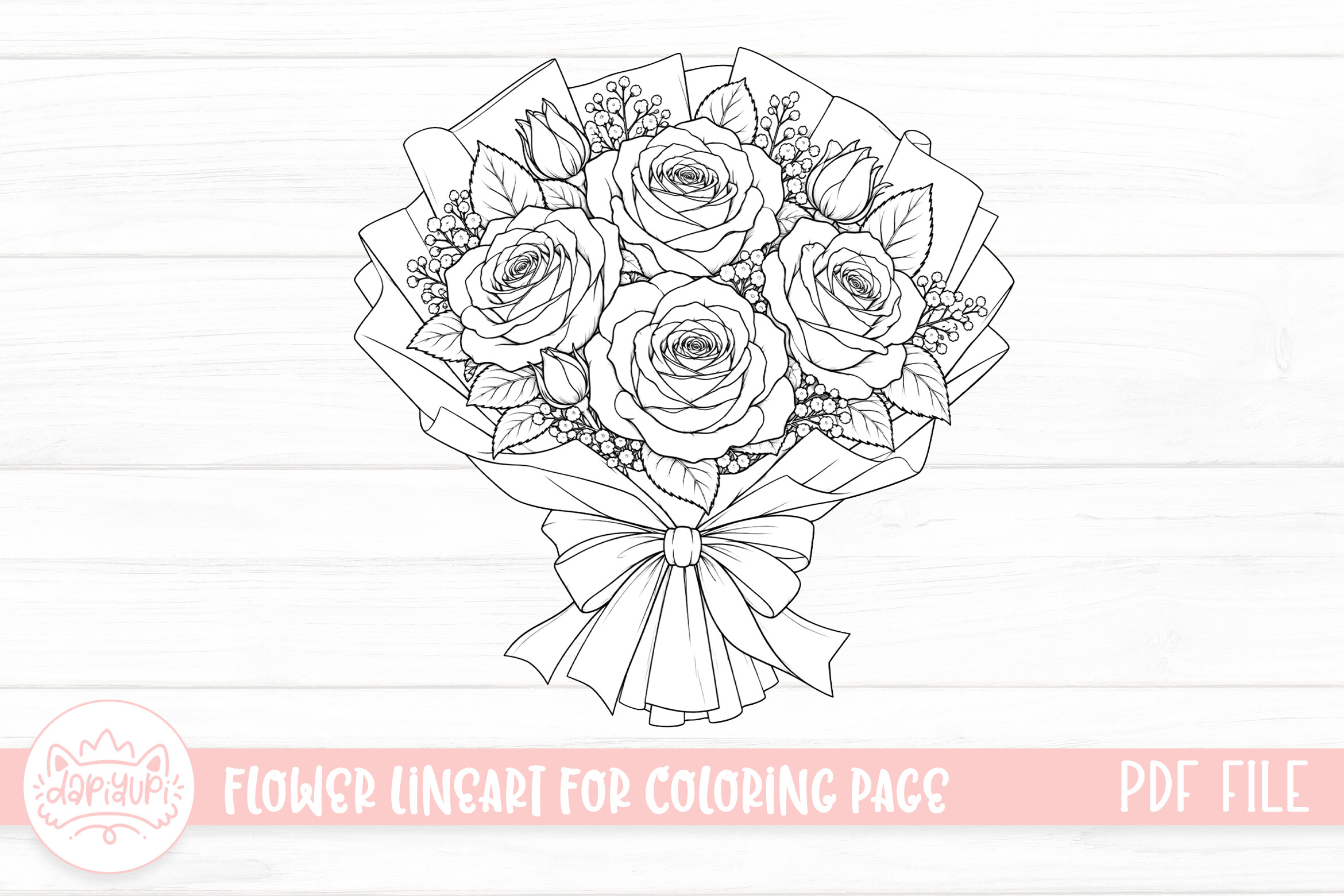 Rose Flower Coloring Page for Adult