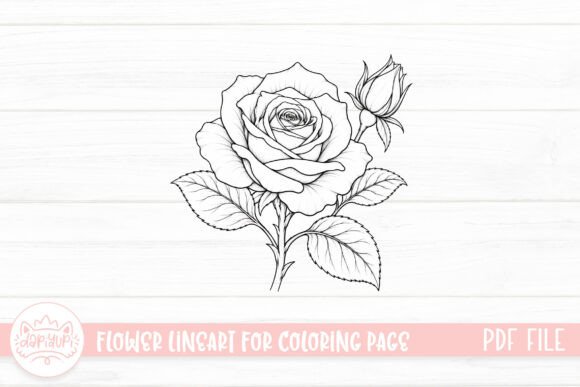 Rose Flower Coloring Page for Adult