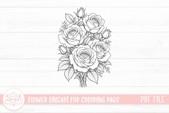 Rose Flower Coloring Page for Adult
