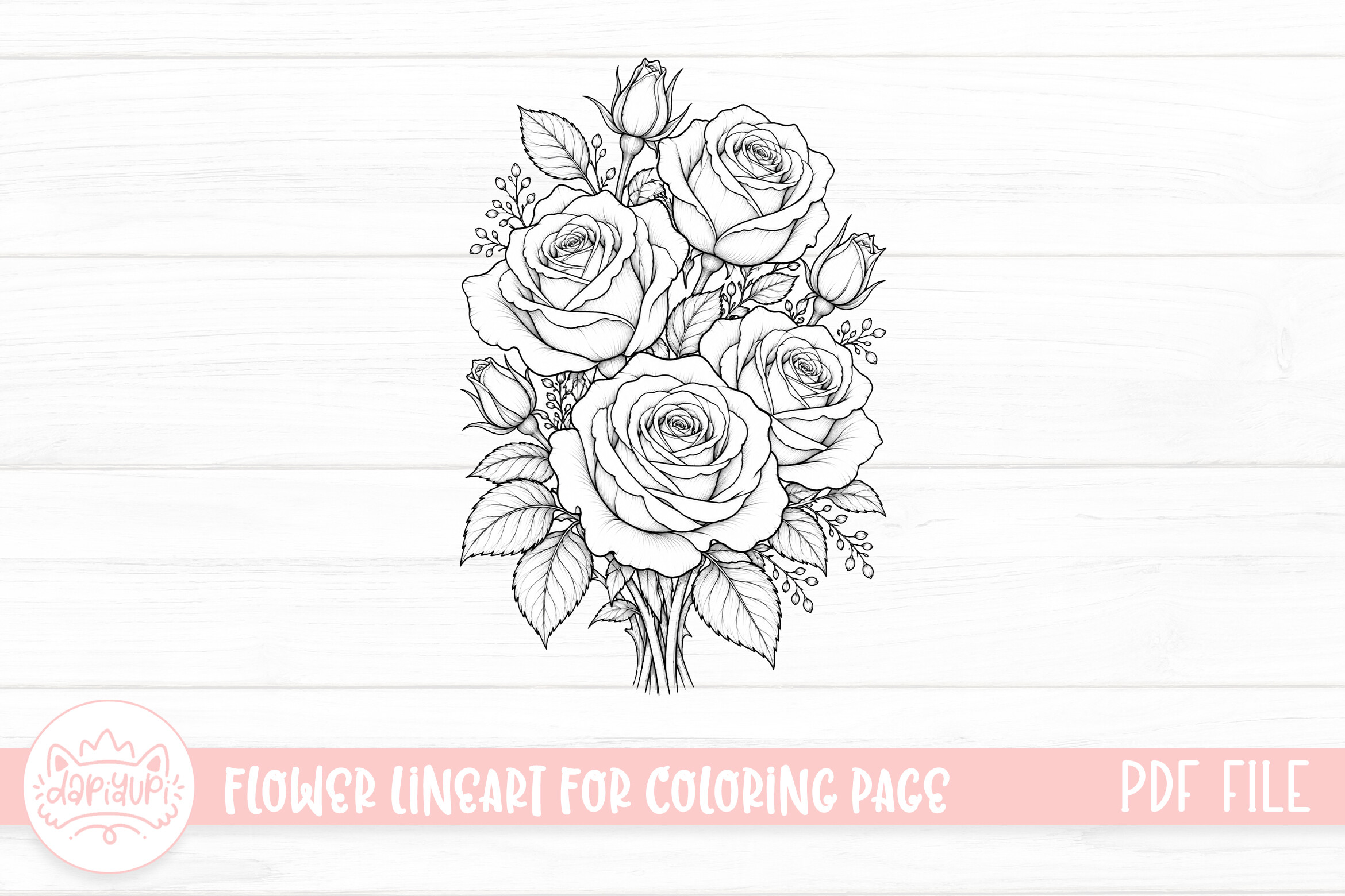 Rose Flower Coloring Page for Adult